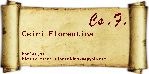 Csiri Florentina névjegykártya